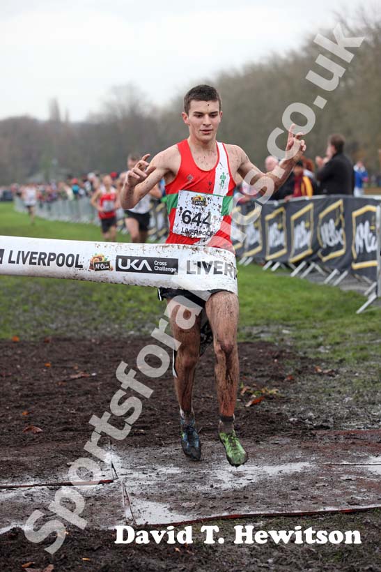 Ian Bailey wins  the under-20s mens 2012 McCain Liverpool Cross Challenge.